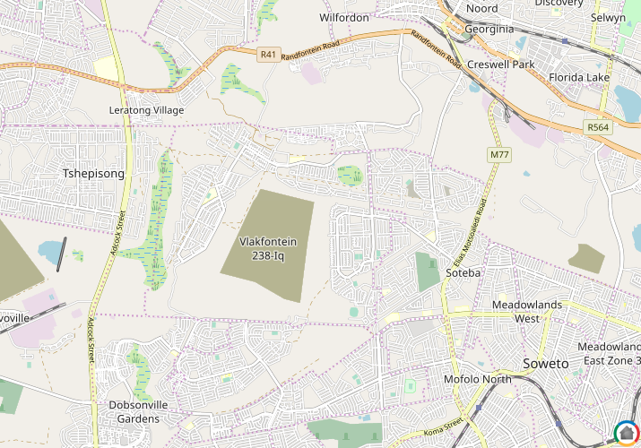 Map location of Bram Fischerville